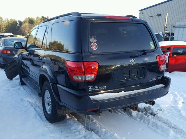 5TDBT44A57S289457 - 2007 TOYOTA SEQUOIA SR BLACK photo 3