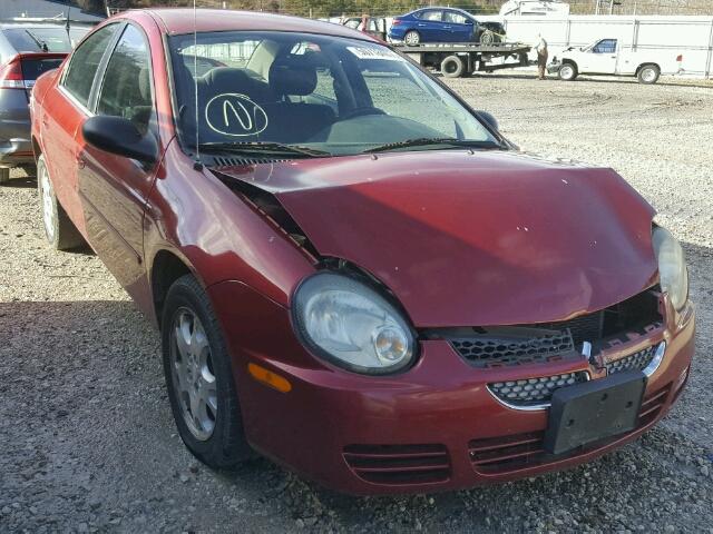 1B3ES56C65D105495 - 2005 DODGE NEON SXT RED photo 1