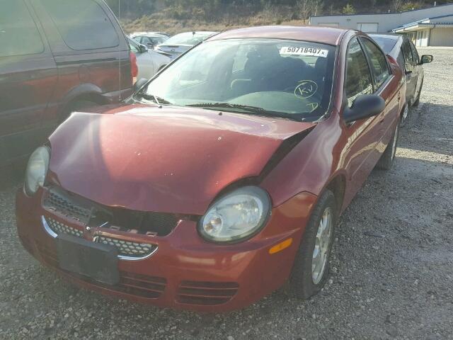 1B3ES56C65D105495 - 2005 DODGE NEON SXT RED photo 2