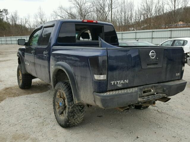 1N6AA07C89N318379 - 2009 NISSAN TITAN XE BLUE photo 3