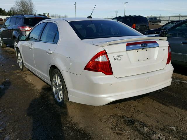 3FAHP0JA2CR411643 - 2012 FORD FUSION SEL WHITE photo 3