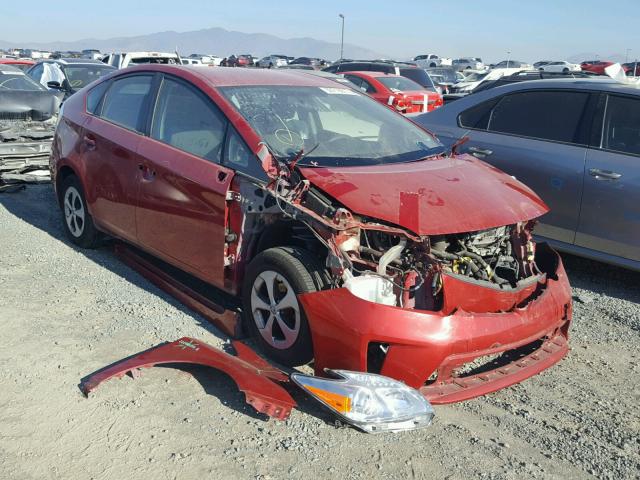 JTDKN3DU0D5562613 - 2013 TOYOTA PRIUS RED photo 1