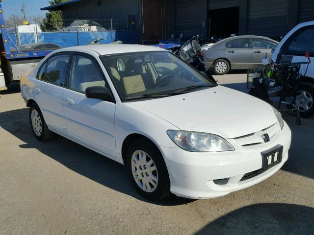 2HGES16564H557393 - 2004 HONDA CIVIC LX WHITE photo 1