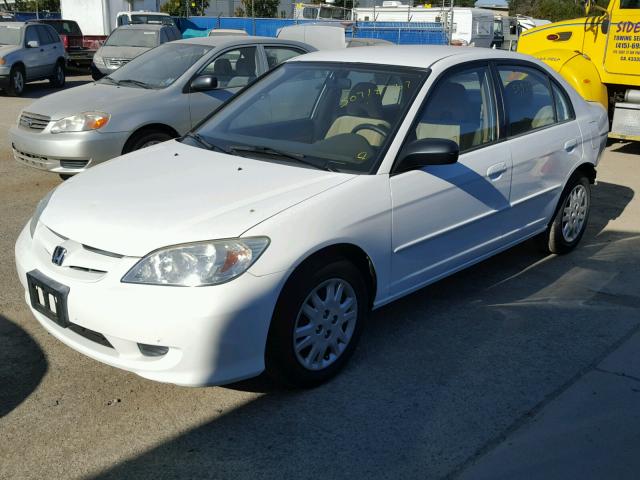 2HGES16564H557393 - 2004 HONDA CIVIC LX WHITE photo 2