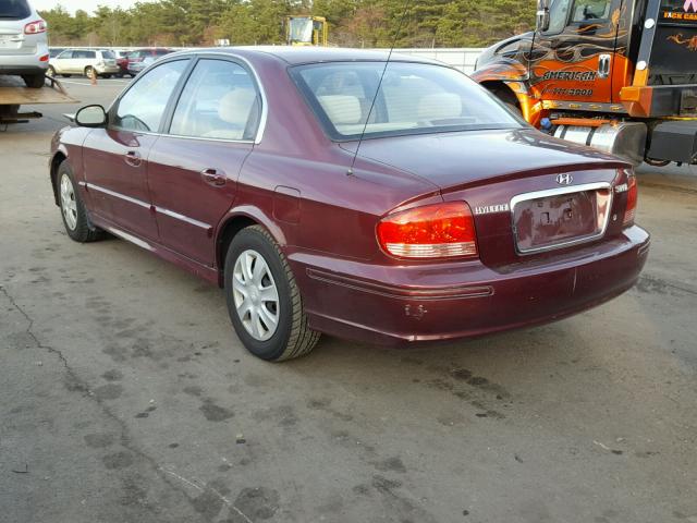 KMHWF25S75A175096 - 2005 HYUNDAI SONATA GL MAROON photo 3