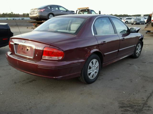 KMHWF25S75A175096 - 2005 HYUNDAI SONATA GL MAROON photo 4