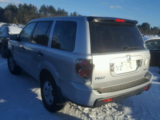 2HKYF181X6H517189 - 2006 HONDA PILOT LX SILVER photo 3