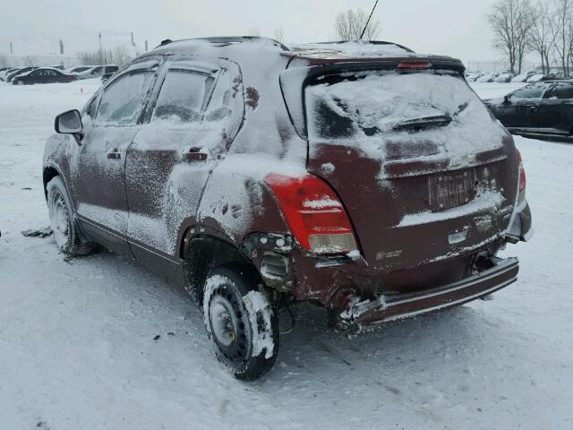 3GNCJRSB7FL252005 - 2015 CHEVROLET TRAX 1LT BURGUNDY photo 3