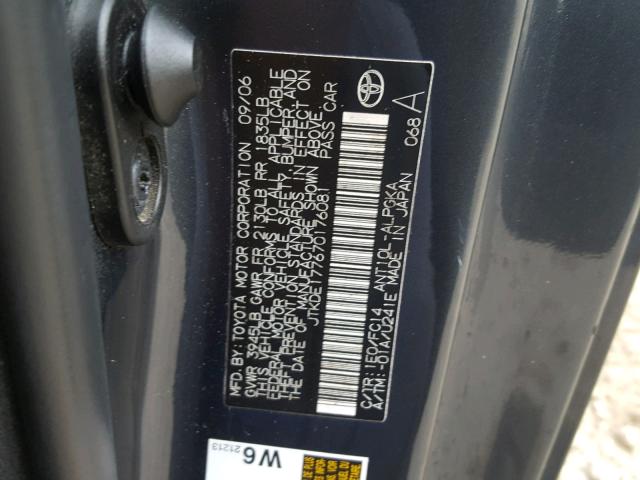 JTKDE177670176081 - 2007 TOYOTA SCION TC 灰色 照片 10