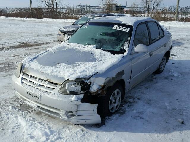 KMHCG45C53U482220 - 2003 HYUNDAI ACCENT GL SILVER photo 2