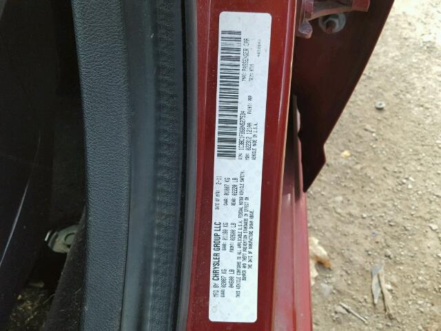 1C3BC1FB6BN527534 - 2011 CHRYSLER 200 TOURIN MAROON photo 10