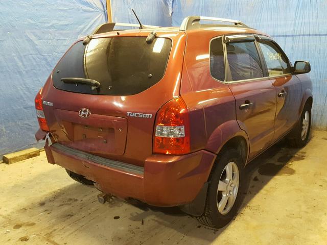 KM8JM12B58U737630 - 2008 HYUNDAI TUCSON GLS BURGUNDY photo 4