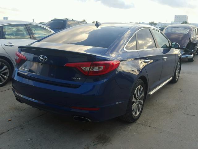 5NPE34AFXFH093547 - 2015 HYUNDAI SONATA SPO BLUE photo 4