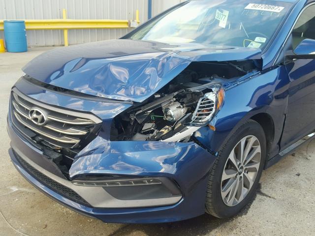 5NPE34AFXFH093547 - 2015 HYUNDAI SONATA SPO BLUE photo 9