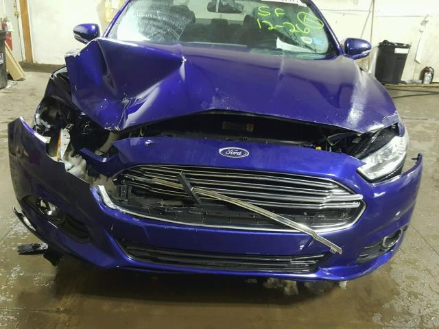 3FA6P0HR6DR200126 - 2013 FORD FUSION SE BLUE photo 9