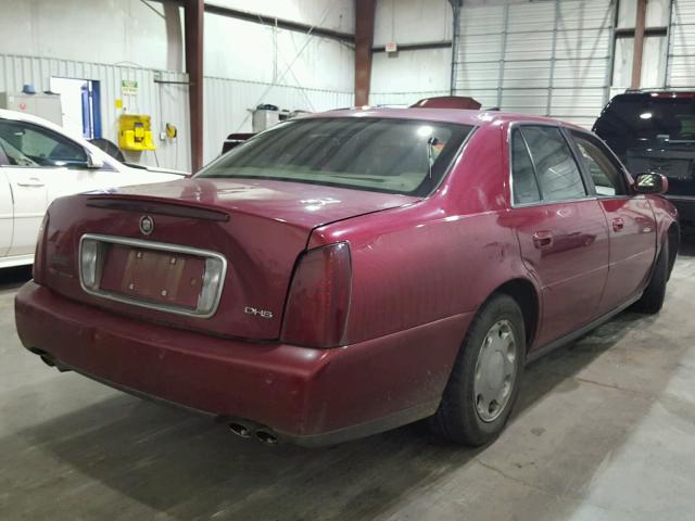 1G6KE57Y01U223302 - 2001 CADILLAC DEVILLE DH RED photo 4