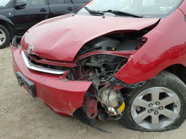 JTDKB20U687782650 - 2008 TOYOTA PRIUS RED photo 9