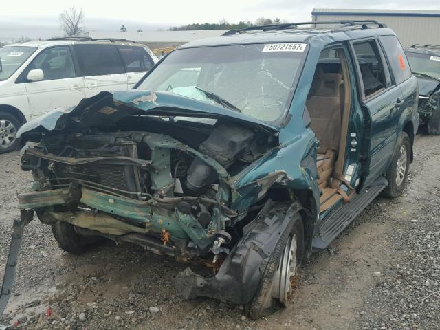 2HKYF18473H576318 - 2003 HONDA PILOT EX GREEN photo 2