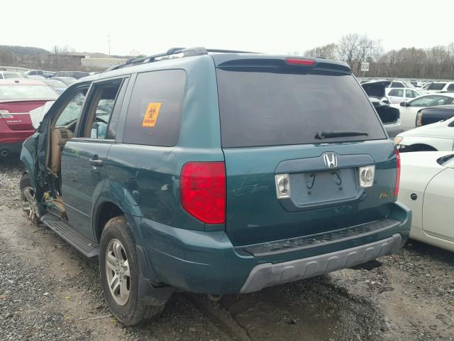 2HKYF18473H576318 - 2003 HONDA PILOT EX GREEN photo 3