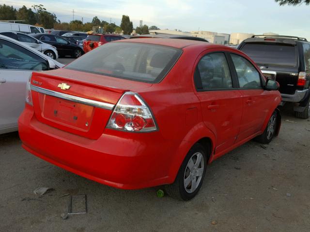 KL1TD5DE5AB088738 - 2010 CHEVROLET AVEO LS RED photo 4