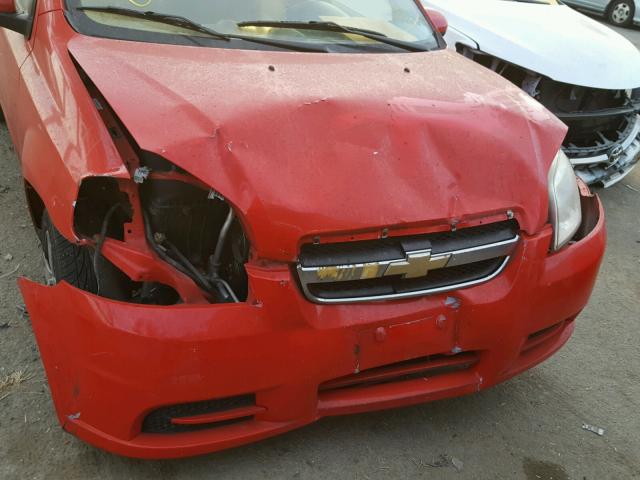KL1TD5DE5AB088738 - 2010 CHEVROLET AVEO LS RED photo 9