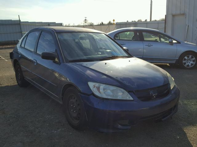 2HGES16595H607771 - 2005 HONDA CIVIC LX BLUE photo 1