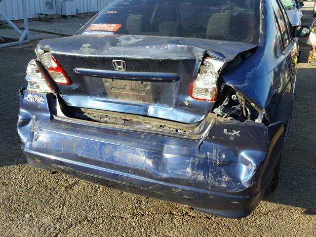 2HGES16595H607771 - 2005 HONDA CIVIC LX BLUE photo 9