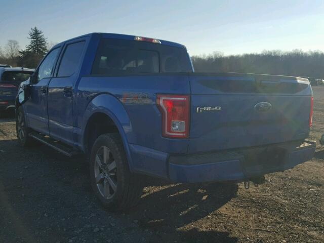 1FTEW1EF8FFC02453 - 2015 FORD F150 SUPER BLUE photo 3