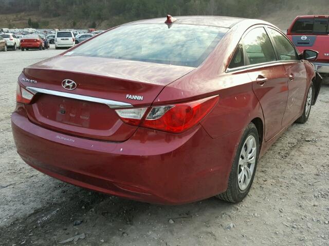 5NPEB4AC6CH337876 - 2012 HYUNDAI SONATA GLS RED photo 4