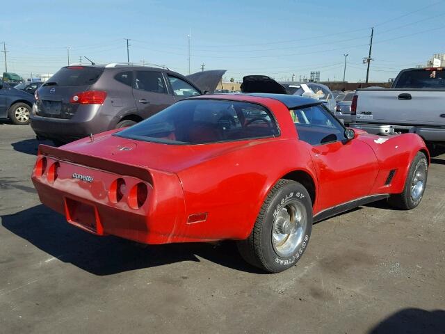 1Z878AS419393 - 1980 CHEVROLET CORVETTE RED photo 4