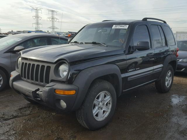 1J4GL48K13W640961 - 2003 JEEP LIBERTY SP BLACK photo 2