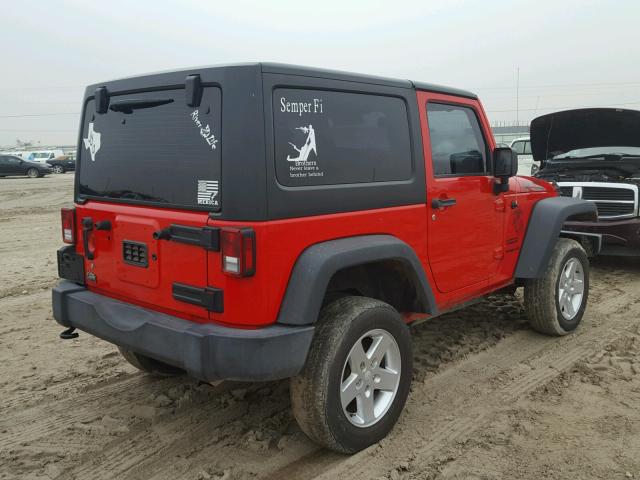 1C4AJWAG5FL675334 - 2015 JEEP WRANGLER S წითელი ფოტო 4