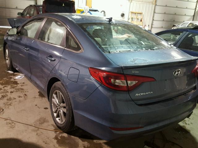 5NPE24AF4GH347953 - 2016 HYUNDAI SONATA SE BLUE photo 3