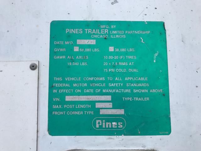 1PNK281S3SKB65818 - 1995 PINES TRAILER UNKNOWN - NOT OK FOR INV. photo 10