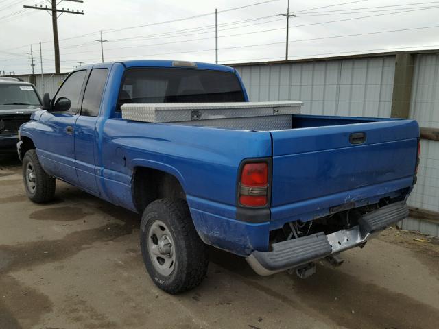 1B7HF13Y9WJ181854 - 1998 DODGE RAM 1500 BLUE photo 3