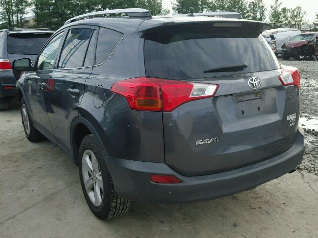 JTMRFREV8DD026990 - 2013 TOYOTA RAV4 XLE GRAY photo 3