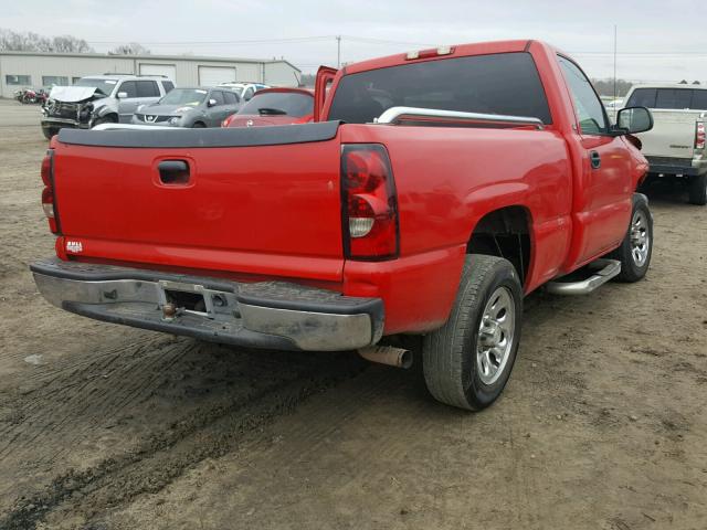 1GCEC14X16Z251219 - 2006 CHEVROLET SILVERADO RED photo 4