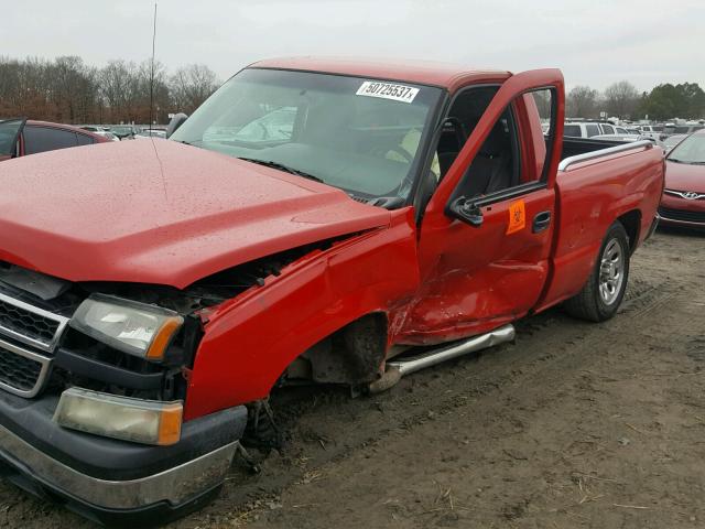 1GCEC14X16Z251219 - 2006 CHEVROLET SILVERADO RED photo 9