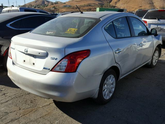 3N1CN7AP5CL877435 - 2012 NISSAN VERSA S SILVER photo 4