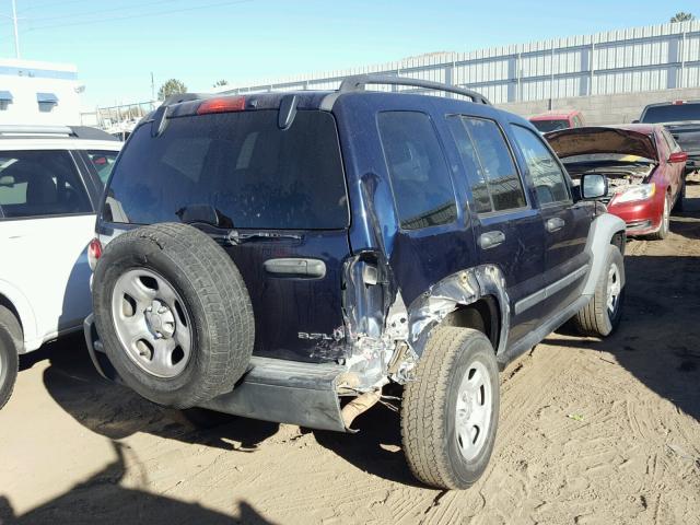 1J4GL48K56W166405 - 2006 JEEP LIBERTY SP BLUE photo 4