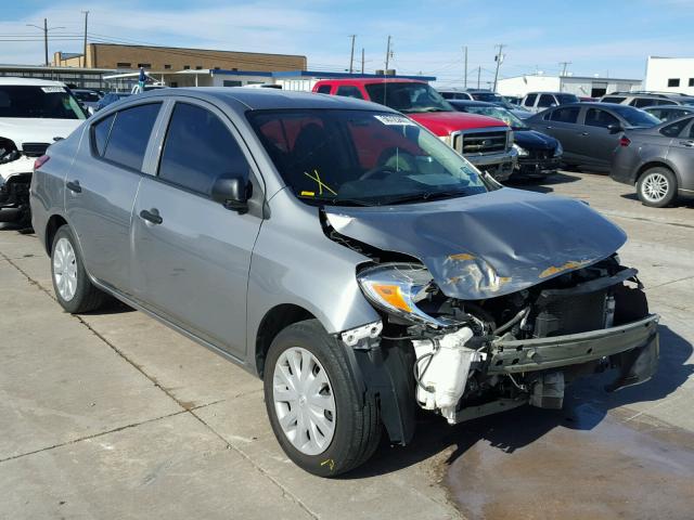 3N1CN7AP8EL869946 - 2014 NISSAN VERSA S GRAY photo 1