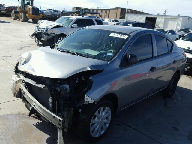 3N1CN7AP8EL869946 - 2014 NISSAN VERSA S GRAY photo 2