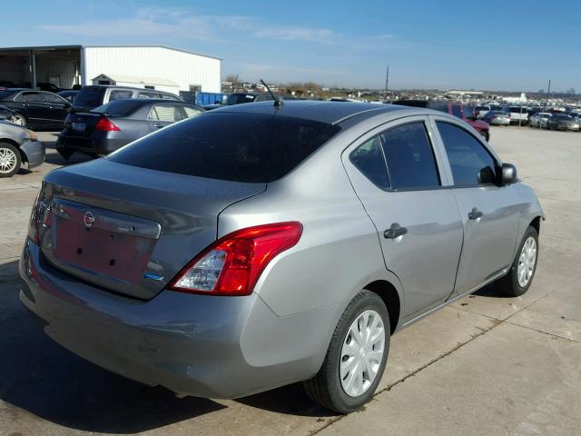 3N1CN7AP8EL869946 - 2014 NISSAN VERSA S GRAY photo 4