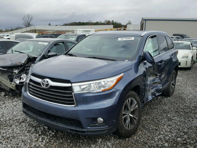 5TDKKRFH5GS121991 - 2016 TOYOTA HIGHLANDER BLUE photo 2