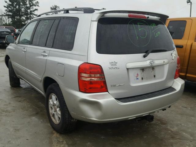 JTEHF21A210022891 - 2001 TOYOTA HIGHLANDER SILVER photo 3