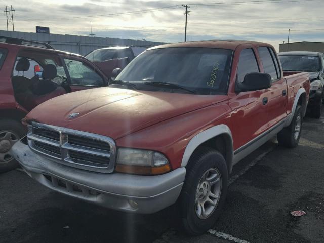 1D7HL48N23S151180 - 2003 DODGE DAKOTA QUA RED photo 2