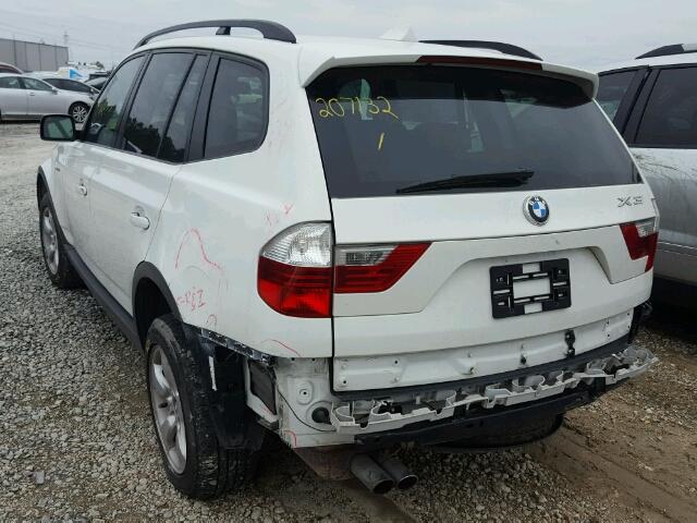 WBXPC93467WF09936 - 2007 BMW X3 3.0SI WHITE photo 3