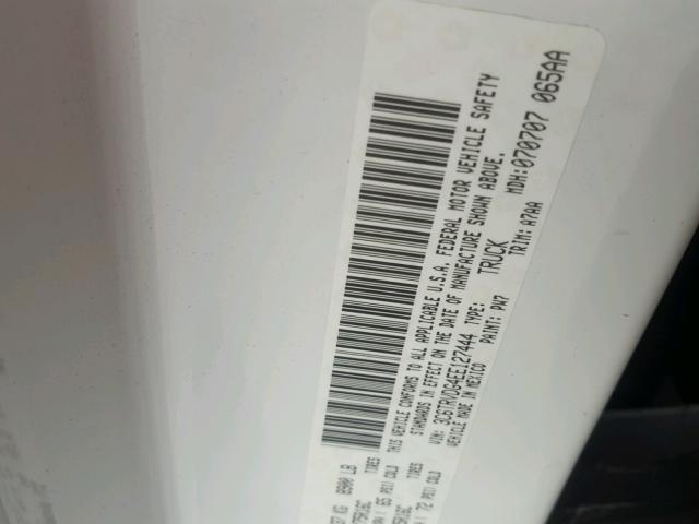 3C6TRVDG4EE127444 - 2014 RAM PROMASTER WHITE photo 10