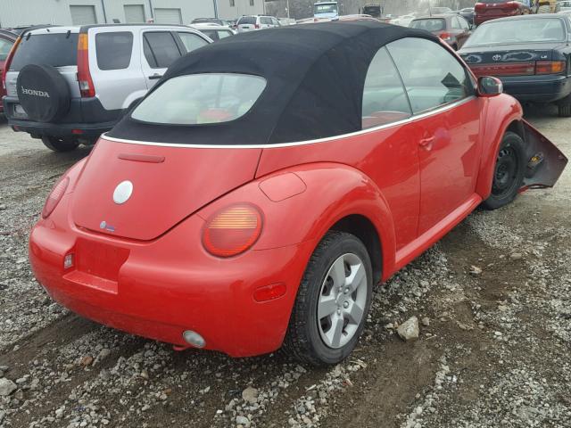 3VWBM31Y54M346502 - 2004 VOLKSWAGEN NEW BEETLE RED photo 4