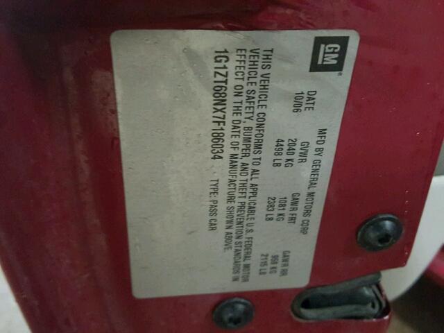 1G1ZT68NX7F186034 - 2007 CHEVROLET MALIBU MAX 紫色 照片 10